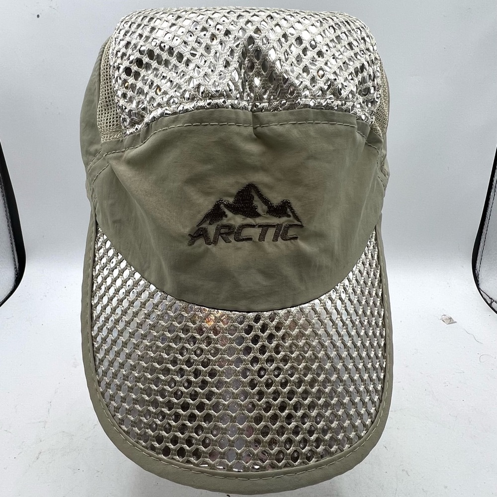 Arctic 100% Nylon Baseball Cap. Adjustable strap.  Gray Sikver